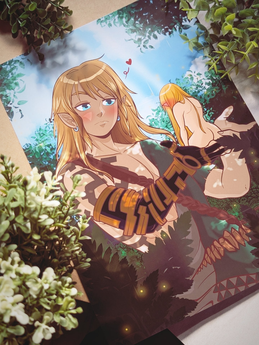 Print - Link & small Zelda totk