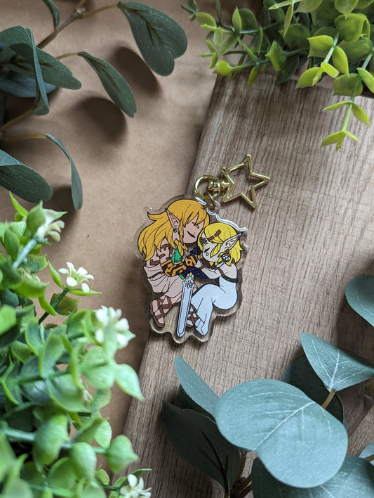 Link &amp; Zelda Sword Keychain