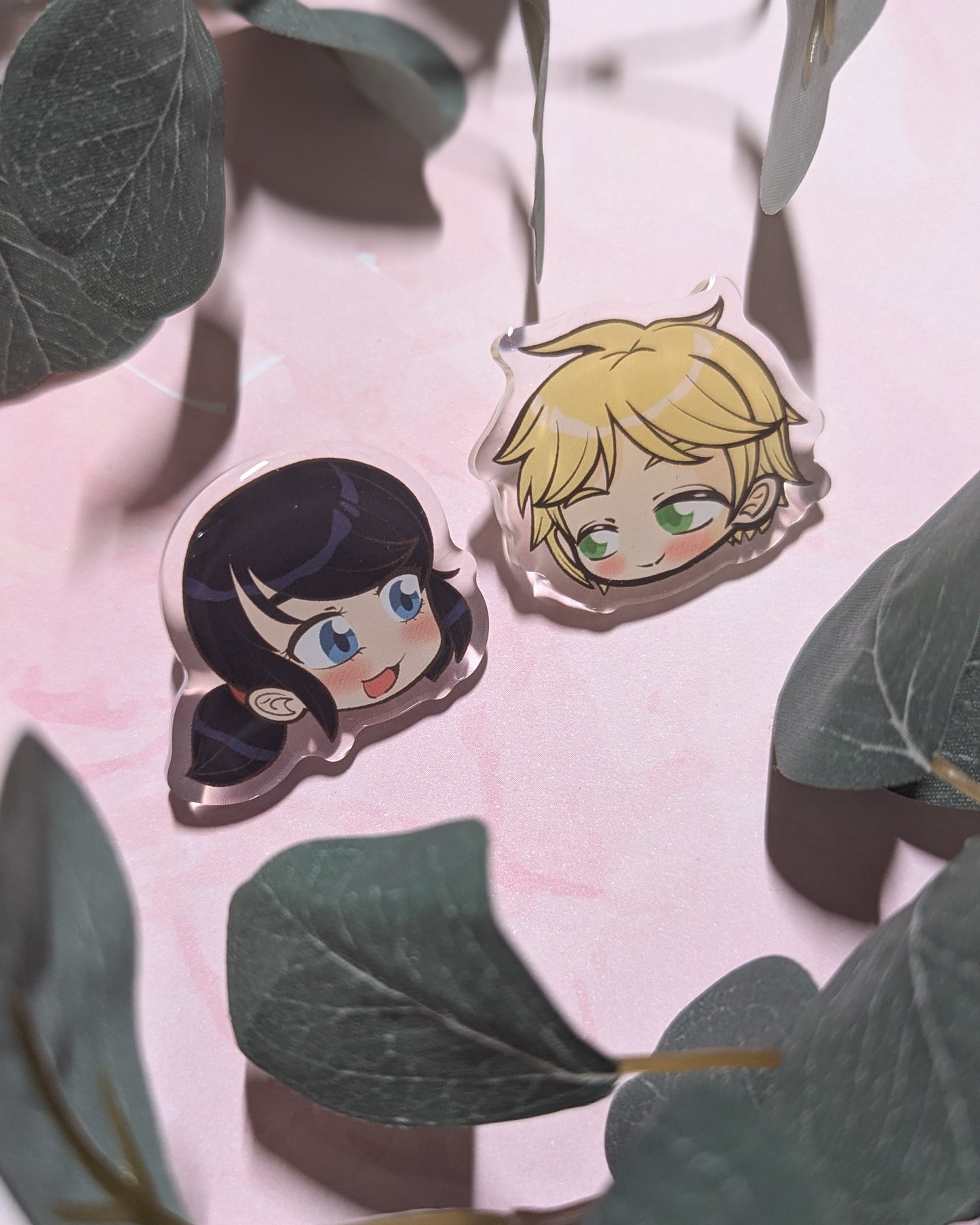 Pin's acrylique Adrien & Marinette - st valentin set