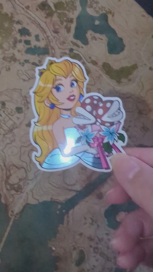 Stickers Peach marier holographique